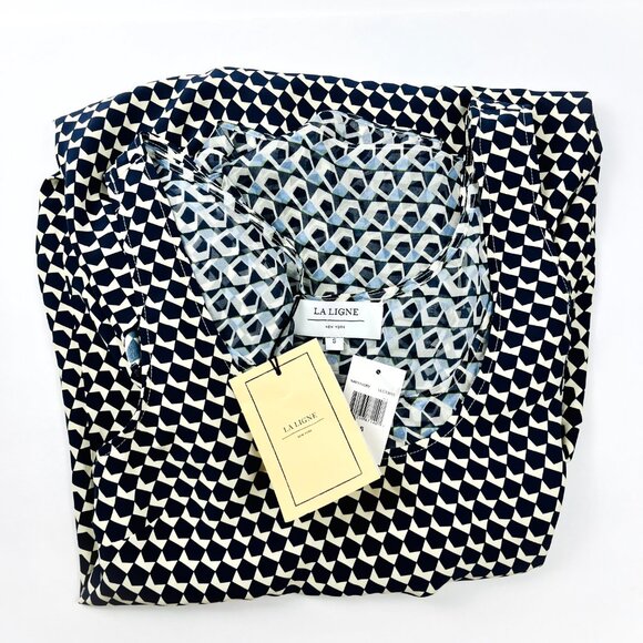 La Ligne Silk Midi Dress with Chiffon Layer - NEW - Picture 4 of 10